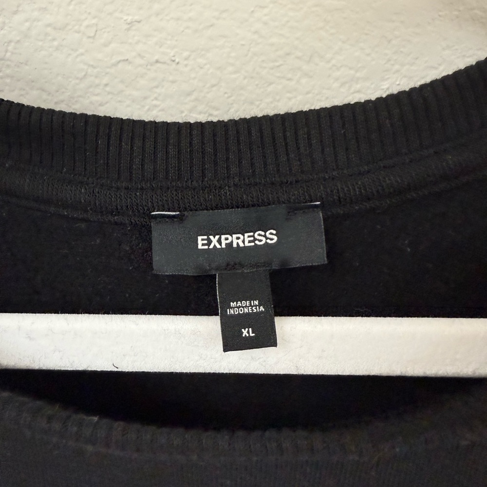 Express Black Ruffled Sweatshirt - Picture 2 of 3